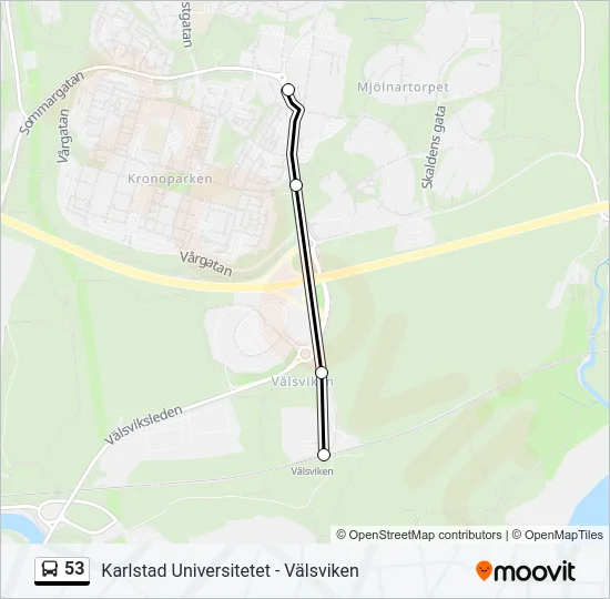 53 Bus Line Map