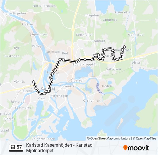 57 bus Line Map