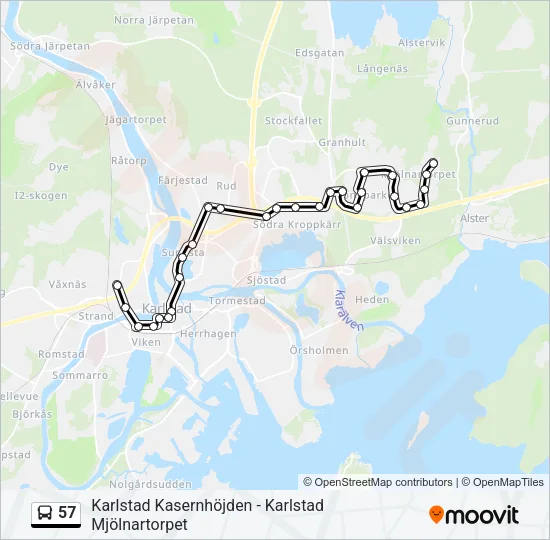 57 Bus Line Map