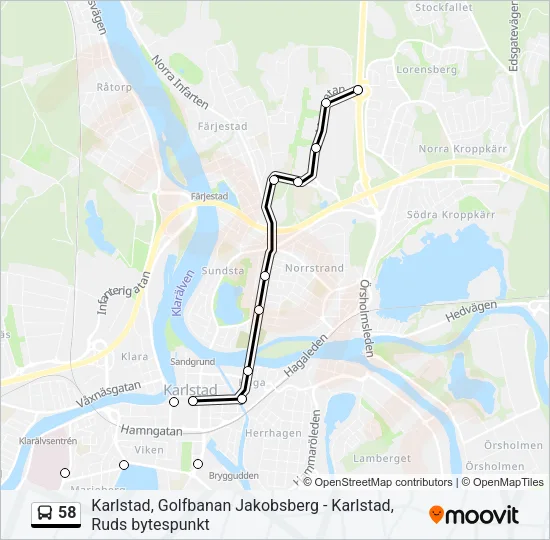 58 Bus Line Map