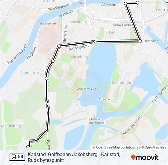 58 bus Line Map