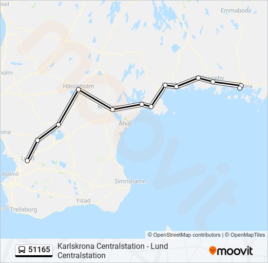51165 Route: Schedules, Stops & Maps - Lund Centralstation (Updated)