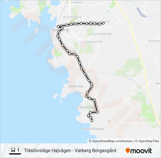 1 Bus Line Map