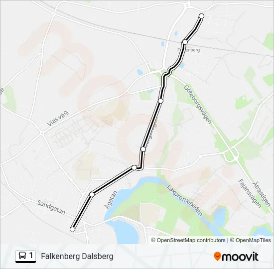 1 Bus Line Map