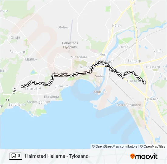3 Bus Line Map