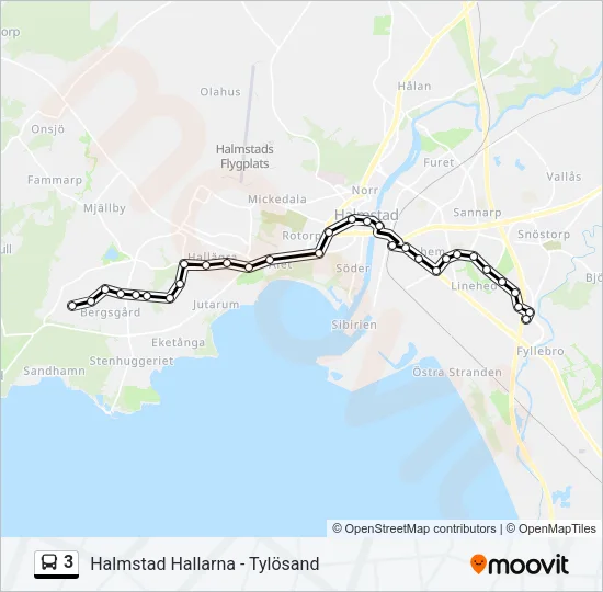 3 Bus Line Map