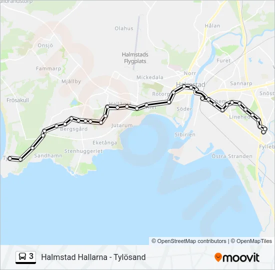 3 Bus Line Map