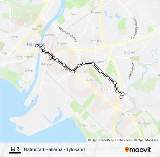 3 Bus Line Map