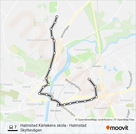 7 Bus Line Map