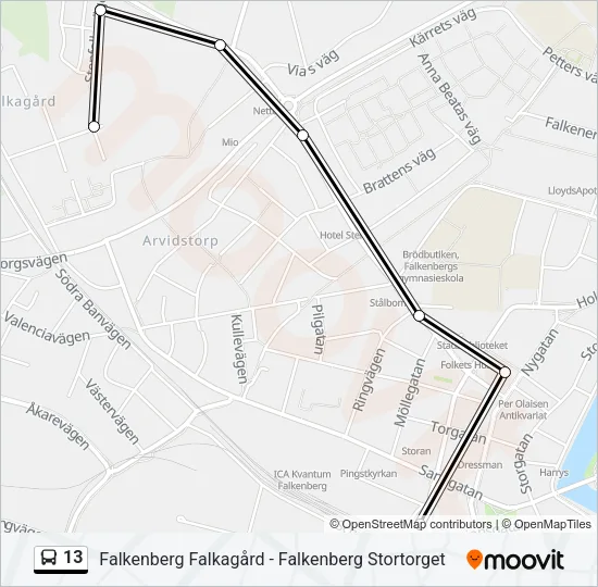 13 Bus Line Map