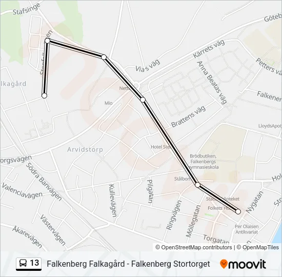 13 Bus Line Map