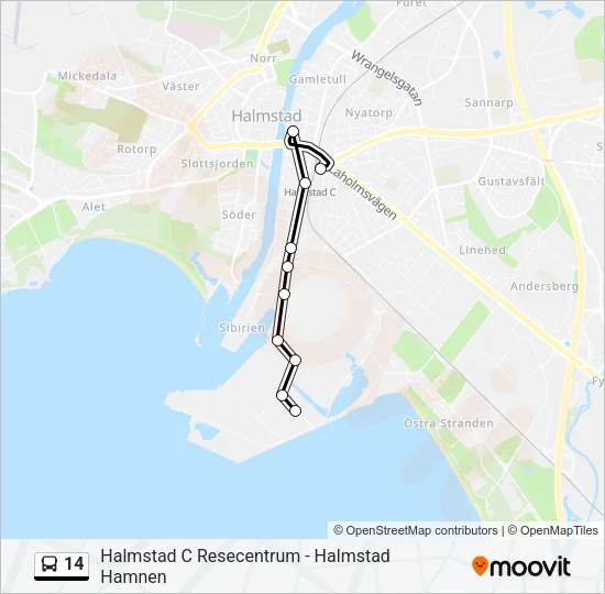 14 Bus Line Map