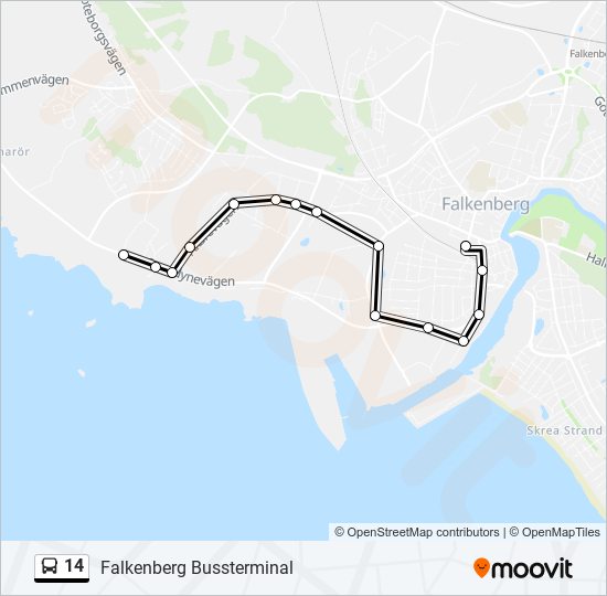 14 bus Line Map