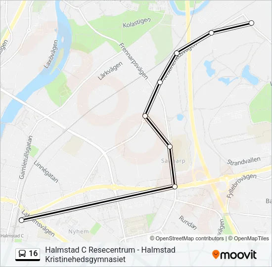 16 Bus Line Map
