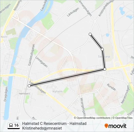 16 Bus Line Map