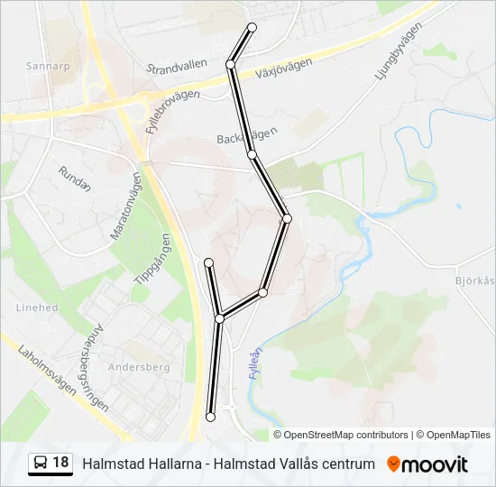 18 Bus Line Map