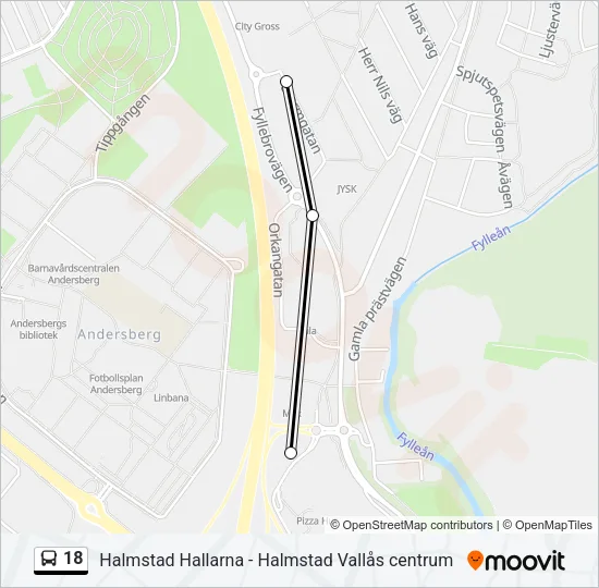 18 Bus Line Map