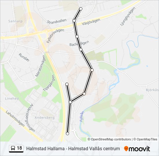 18 bus Line Map