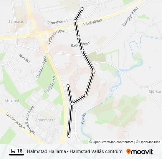 18 Bus Line Map