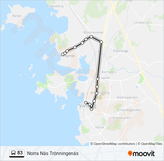 83 bus Line Map