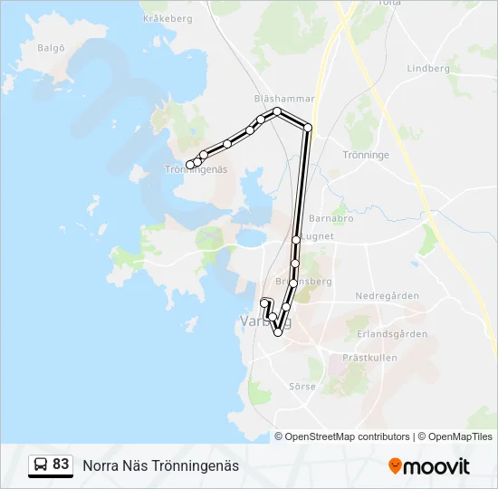 83 Bus Line Map