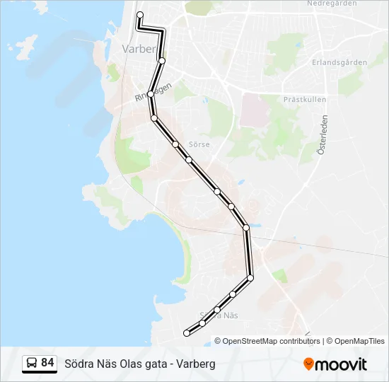 84 Bus Line Map
