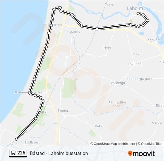 225 bus Line Map