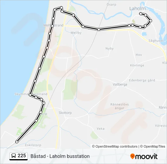 225 Bus Line Map
