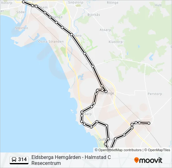 314 Bus Line Map
