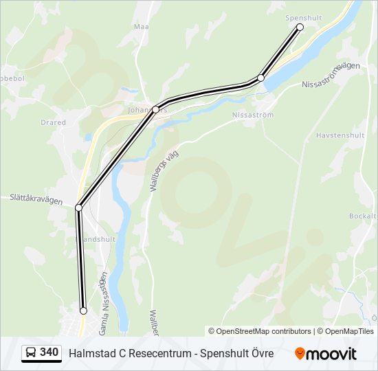 340 bus Line Map