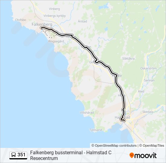 351 bus Line Map