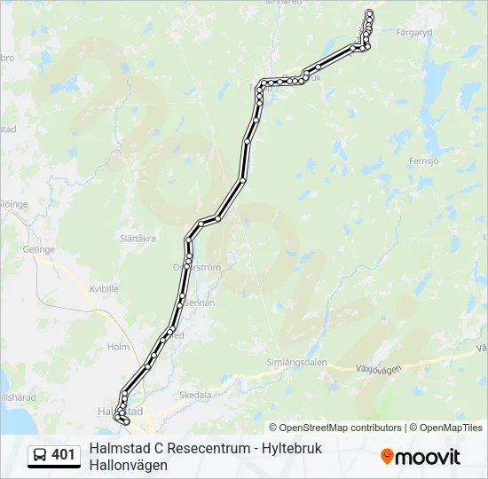 401 Bus Line Map