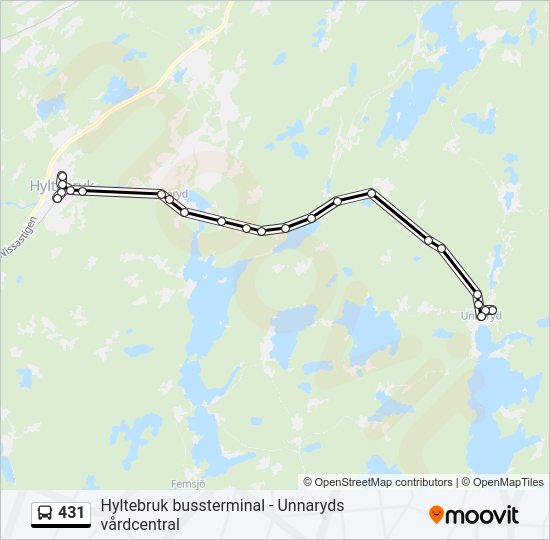 431 bus Line Map