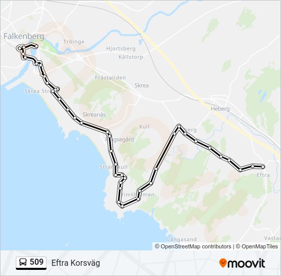 509 bus Line Map