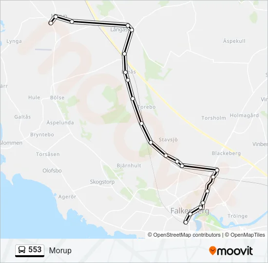 553 Bus Line Map