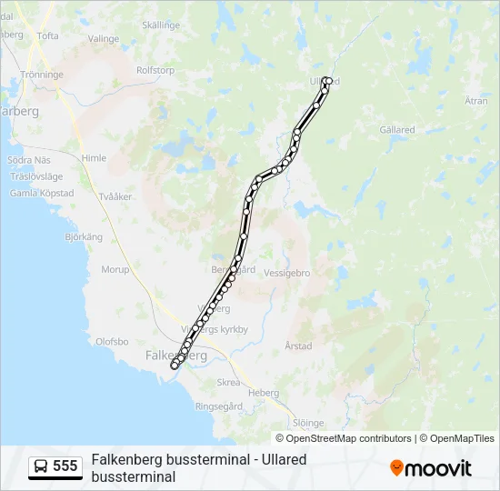 555 Bus Line Map