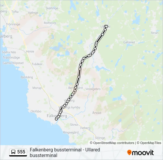 555 Bus Line Map