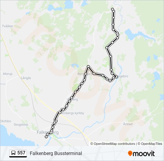 557 bus Line Map