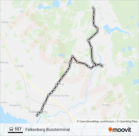 557 Bus Line Map