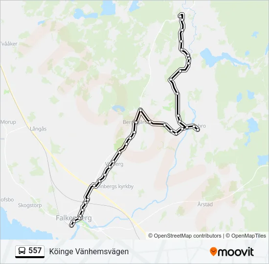 557 Bus Line Map