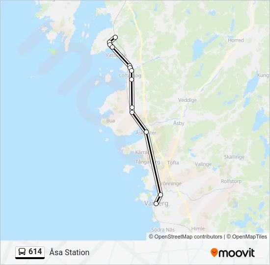 614 Bus Line Map