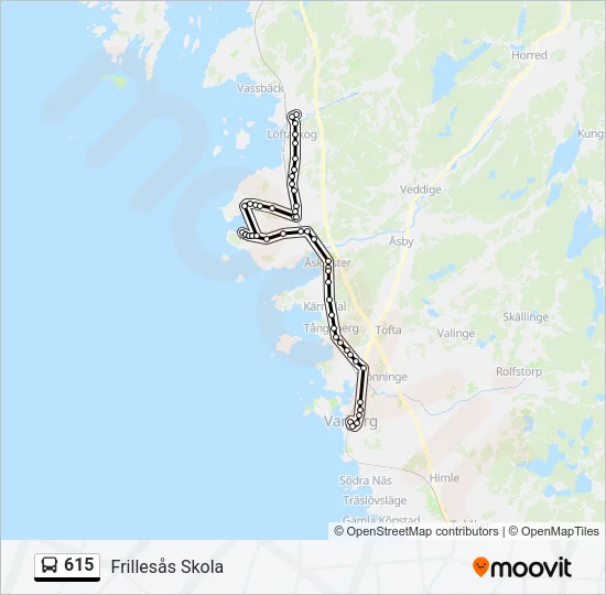 615 Bus Line Map