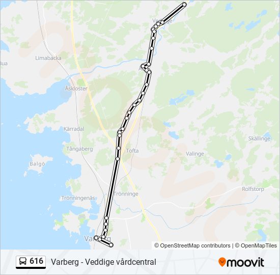 616 bus Line Map