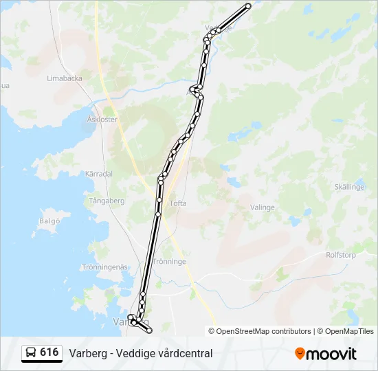 616 Bus Line Map