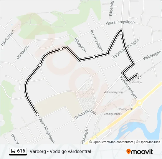 616 Bus Line Map