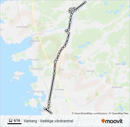 616 Bus Line Map