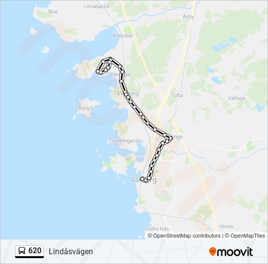 620 bus Line Map