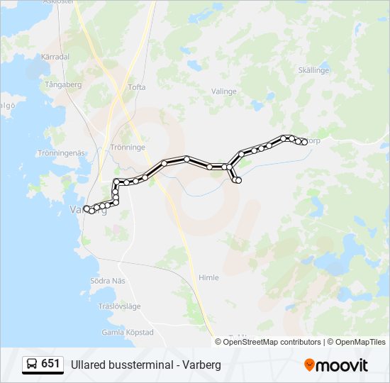 651 bus Line Map