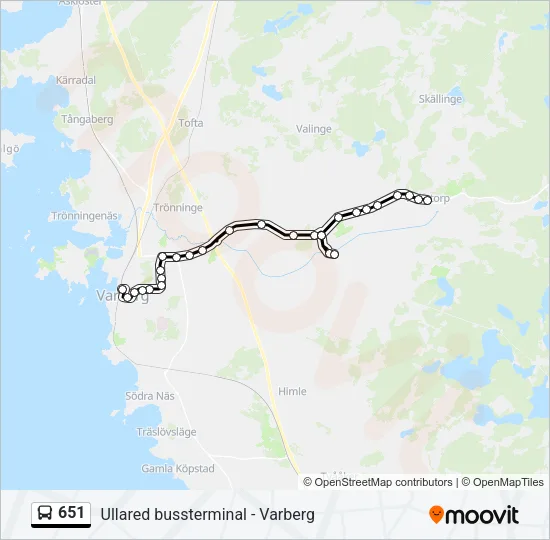651 Bus Line Map