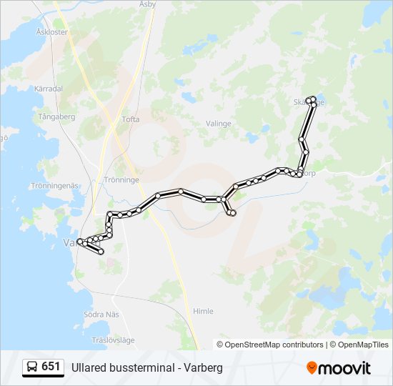 651 bus Line Map